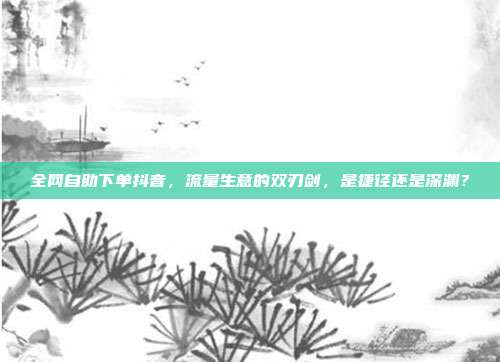 全网自助下单抖音,流量生意的双刃剑,是捷径还是深渊?