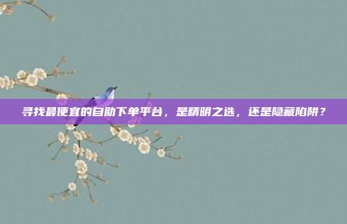 寻找最便宜的自助下单平台,是精明之选,还是隐藏陷阱?