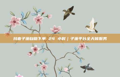 抖音子萧自助下单 24 小时｜子萧平台全天候服务