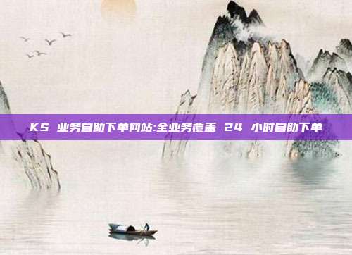 KS 业务自助下单网站:全业务覆盖 24 小时自助下单