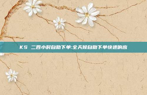 KS 二四小时自助下单:全天候自助下单快速响应