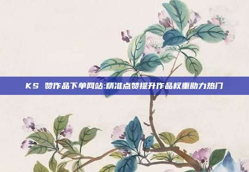 KS 赞作品下单网站:精准点赞提升作品权重助力热门