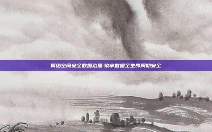 网络空间安全数据治理:筑牢数据全生命周期安全