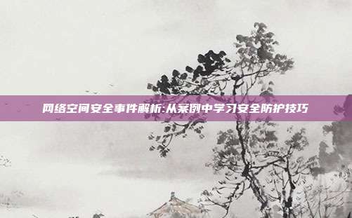 网络空间安全事件解析:从案例中学习安全防护技巧