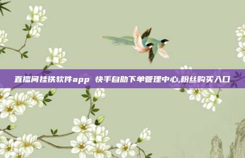 直播间挂铁软件app 快手自助下单管理中心,粉丝购买入口