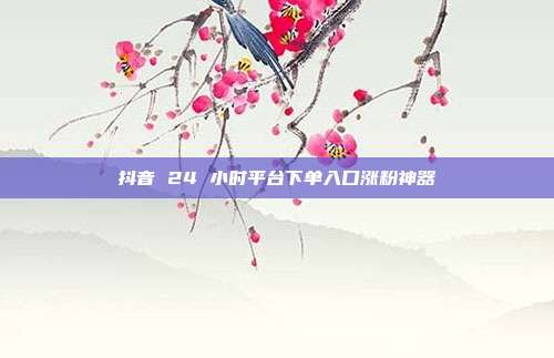 抖音 24 小时平台下单入口涨粉神器