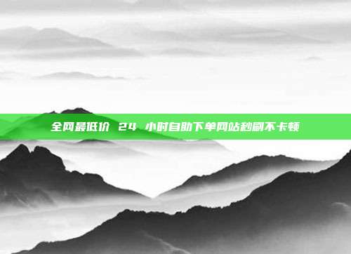 全网最低价 24 小时自助下单网站秒刷不卡顿
