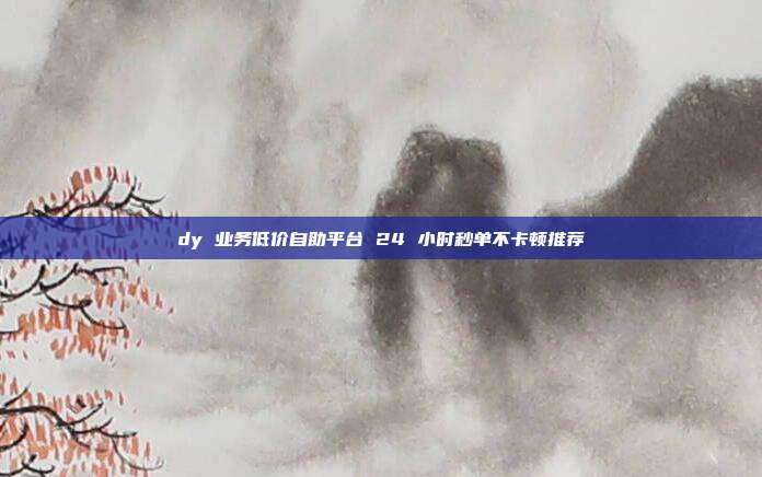 dy 业务低价自助平台 24 小时秒单不卡顿推荐