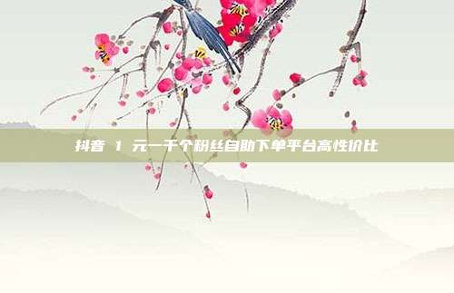 抖音 1 元一千个粉丝自助下单平台高性价比