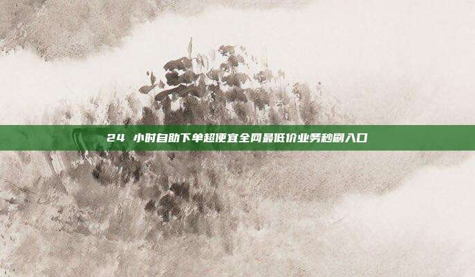 24 小时自助下单超便宜全网最低价业务秒刷入口