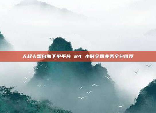 大叔卡盟自助下单平台 24 小时全网业务全包推荐