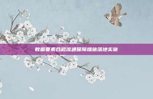 数据要素合规流通保障措施落地实施