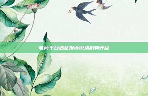 电商平台恶意投诉识别机制升级