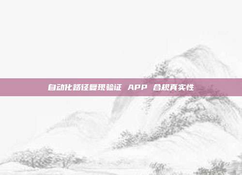 自动化路径复现验证 APP 合规真实性