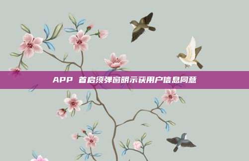 APP 首启须弹窗明示获用户信息同意