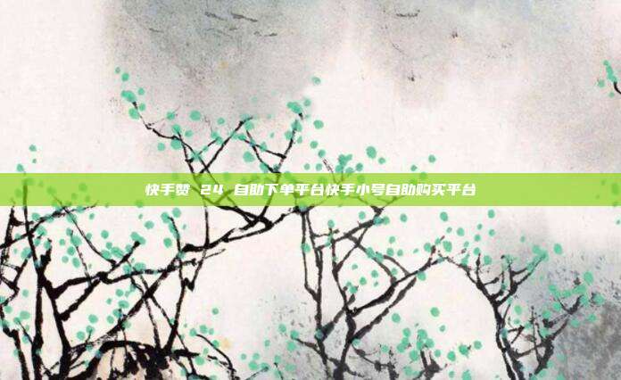 快手赞 24 自助下单平台快手小号自助购买平台