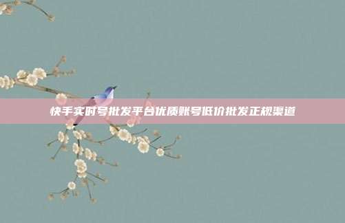 快手实时号批发平台优质账号低价批发正规渠道