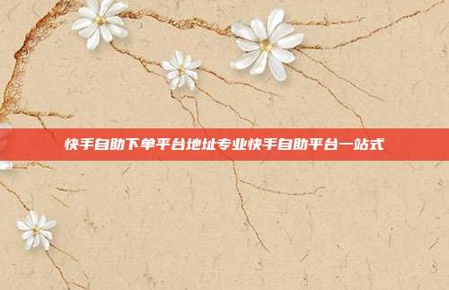 快手自助下单平台地址专业快手自助平台一站式