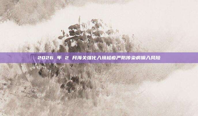 2026 年 2 月海关强化入境检疫严防传染病输入风险