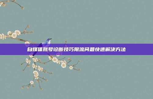 自媒体账号诊断技巧限流问题快速解决方法