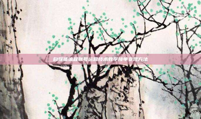 自媒体编程账号运营技术教学接单变现方法