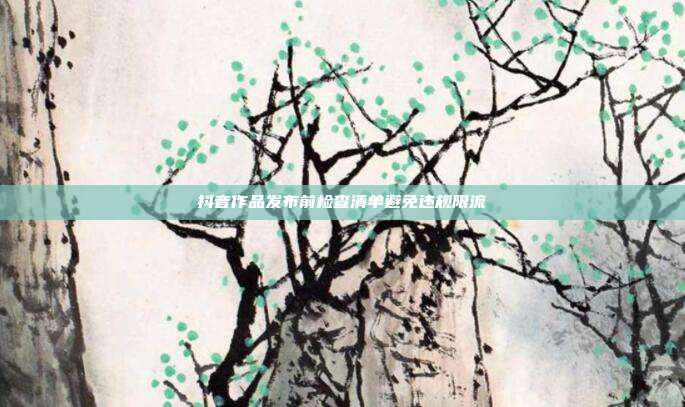 抖音作品发布前检查清单避免违规限流