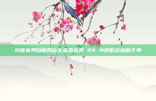 抖音业务自助网站全品类业务 24 小时低价自助下单