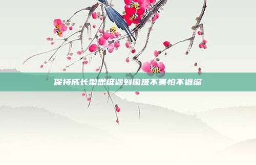 保持成长型思维遇到困难不害怕不退缩