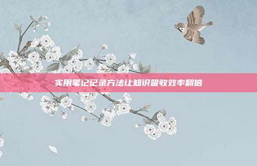 实用笔记记录方法让知识吸收效率翻倍