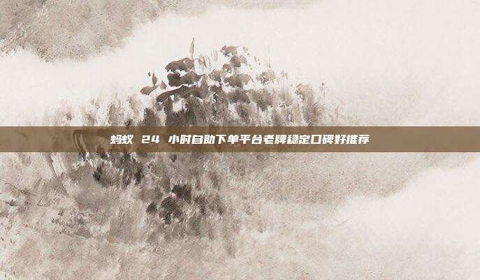 蚂蚁 24 小时自助下单平台老牌稳定口碑好推荐