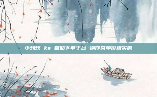 小蚂蚁 ks 自助下单平台 操作简单价格实惠