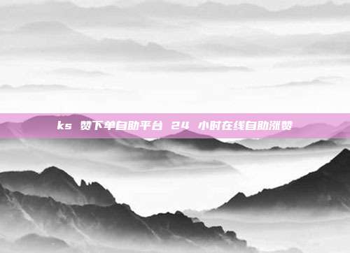 ks 赞下单自助平台 24 小时在线自助涨赞