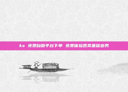 ks 免费自助平台下单 免费体验各类基础业务