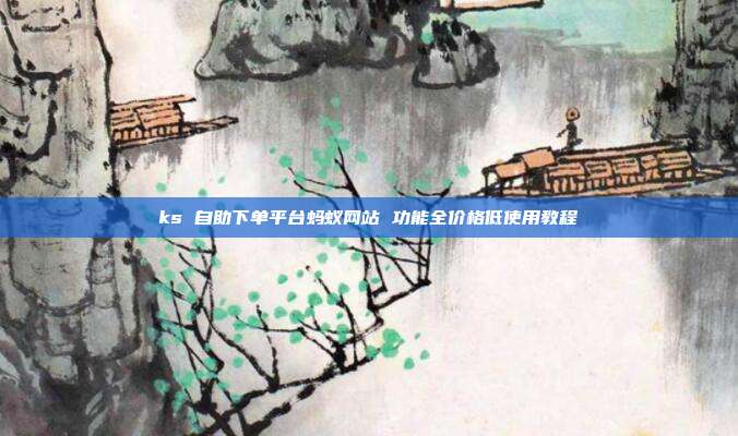 ks 自助下单平台蚂蚁网站 功能全价格低使用教程