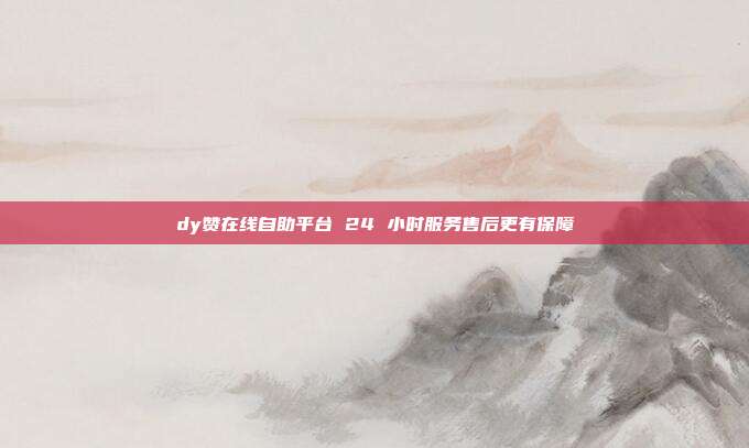 dy赞在线自助平台 24 小时服务售后更有保障