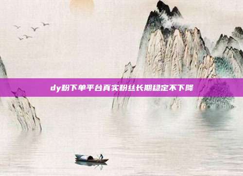 dy粉下单平台真实粉丝长期稳定不下降