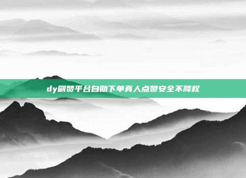 dy刷赞平台自助下单真人点赞安全不降权