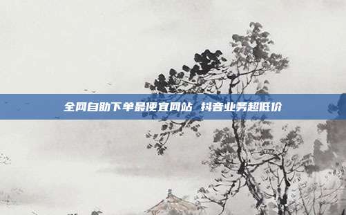 全网自助下单最便宜网站 抖音业务超低价