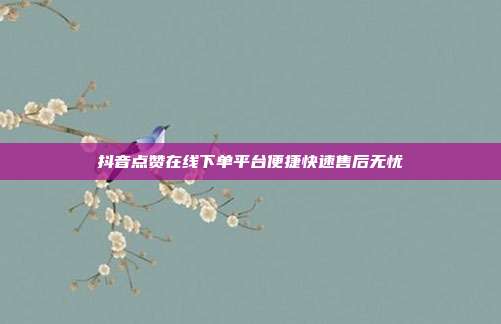 抖音点赞在线下单平台便捷快速售后无忧