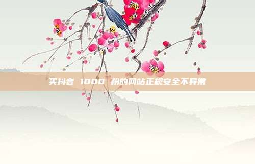 买抖音 1000 粉的网站正规安全不异常
