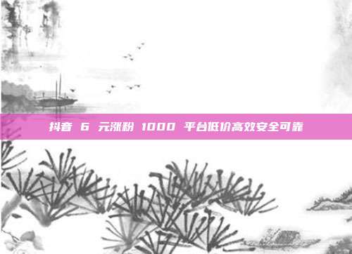 抖音 6 元涨粉 1000 平台低价高效安全可靠