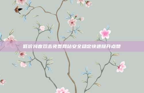 低价抖音双击免费网站安全稳定快速提升点赞