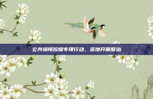 公共场所控烟专项行动，多地开展整治