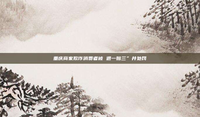 重庆商家欺诈消费者被 退一赔三”并处罚
