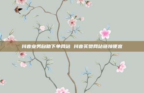 抖音业务自助下单网站 抖音买赞网站链接便宜