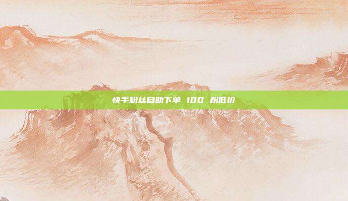 快手粉丝自助下单 100 粉低价