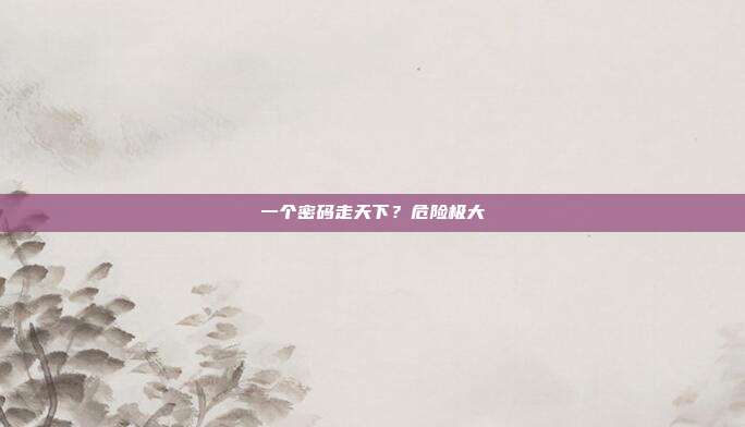 一个密码走天下？危险极大