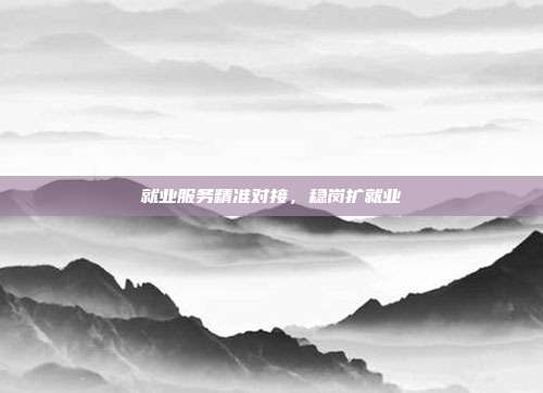 就业服务精准对接，稳岗扩就业