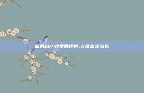 新材料产业发展提速,支撑高端制造