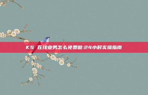 KS 在线业务怎么免费做:24小时实操指南